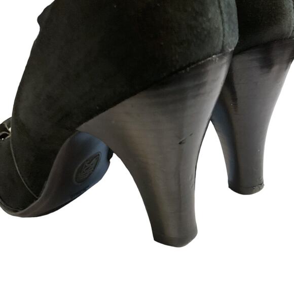Sofft Pump Shoe SWomen's Size 9.5M Trimmed Black Suede Leather Kitten Heel - Picture 10 of 15